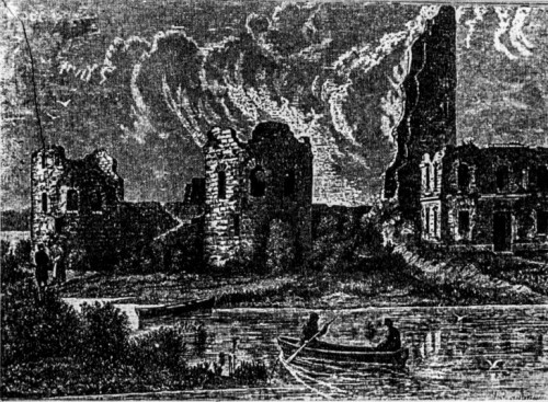Замок на острове после разрушения (со старинной гравюры)