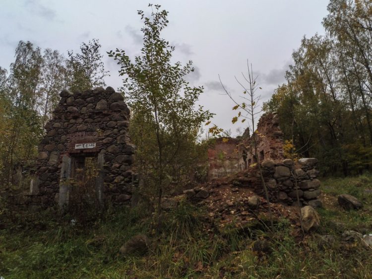 Развалины служебного корпуса усадьбы Рябово 