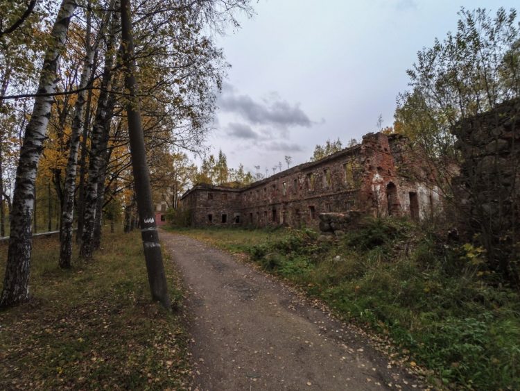 Развалины служебного корпуса усадьбы Рябово 